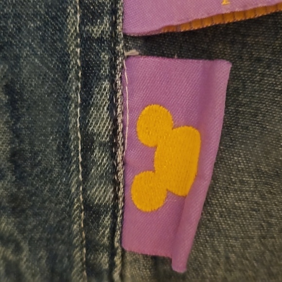 VTG DISNEY Eeyore Heart Patchwork Denim Chambray Snap Button Sleeveless Shirt - Picture 9 of 10